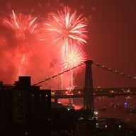 Fireworks in the New York City Sky